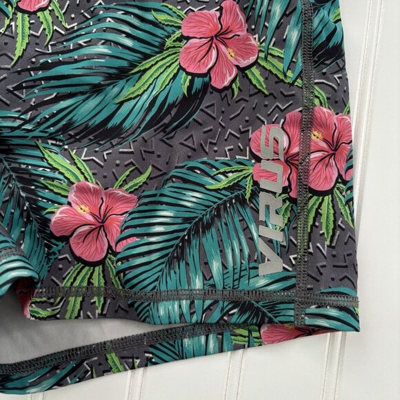 Virus 3” Compression Workout Shorts (Size M) Data Tropical Print MMA CrossFit - Picture 3 of 6